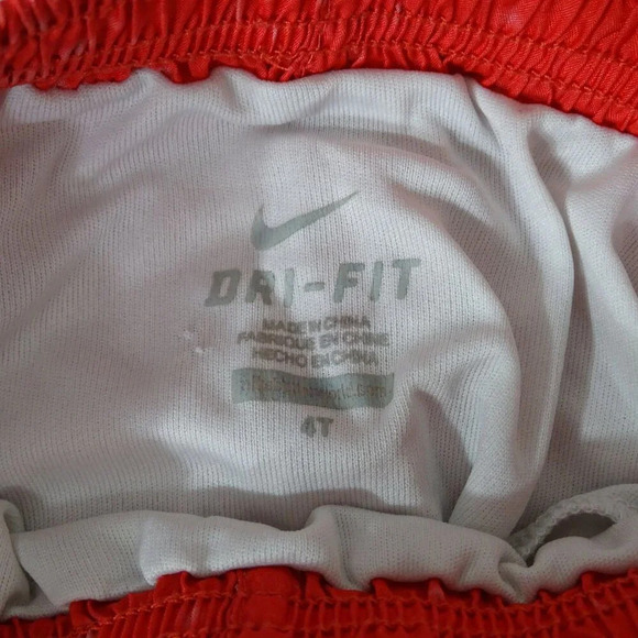 Nike Dri-Fit Girls Athletic Running Shorts Red Size 4T with Mesh Sides Liner - Picture 4 of 9